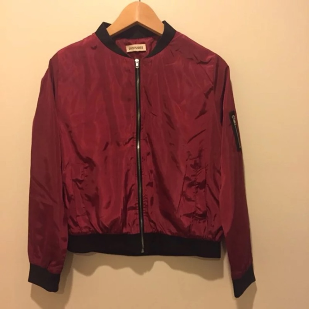 Maroon Bomber Jacket